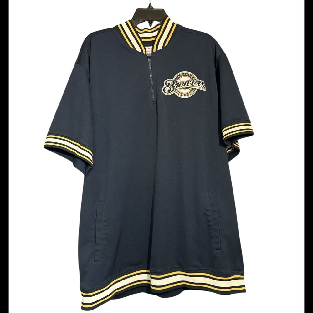 Milwaukee Brewers Pullover Jersey 3/4 zip true fan genuine merchandise size 2XL